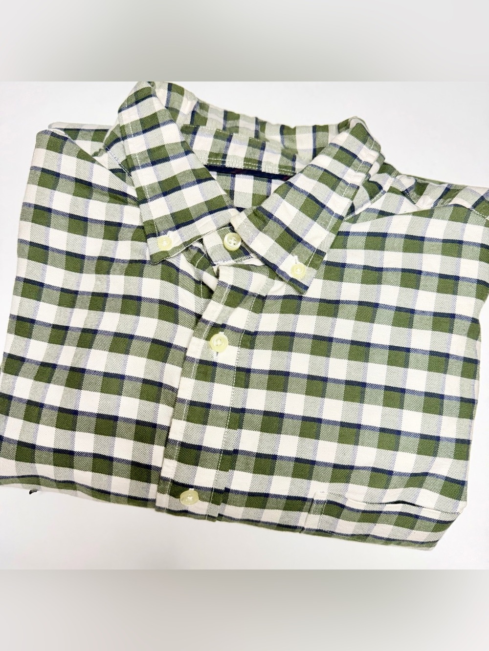 Daniel Cremieux Olive, White & Navy Plaid Button-Down Shirt